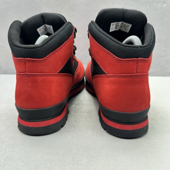 Womens 8 / Boys 6.5 Timberland Euro Hiker Red Nubuck Waterproof Lace-Up Outdoor - Picture 4 of 8